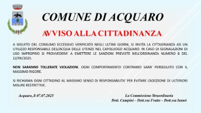 AVVISO ALLA CITTADINANZA