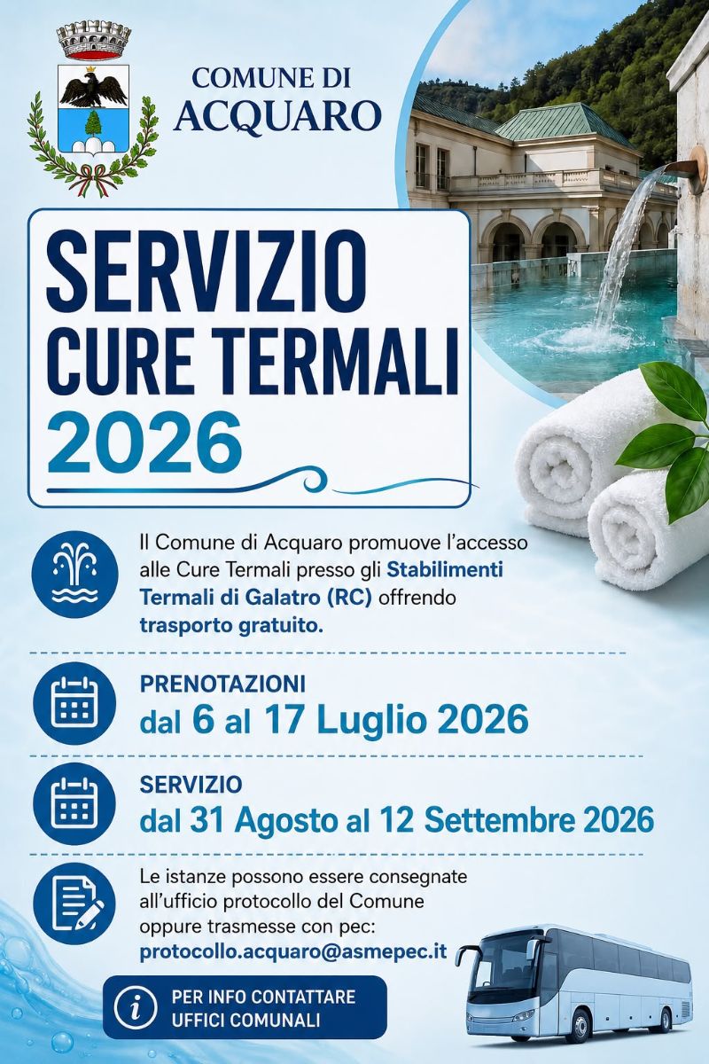 SERVIZIO CURE TERMALI 2026
