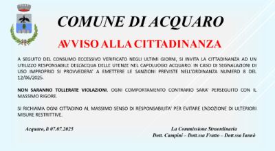 AVVISO ALLA CITTADINANZA AVVISO ALLA CITTADINANZA