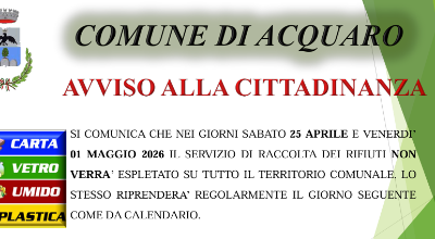 Avviso Spazzatura 1 Maggio