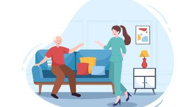 10226270-servizi-di-assistenza-anziani-illustrazione-piatta-di-cartoni-animati-disegnati-a-mano-con-caregiver-casa-di-cura-vita-assistita-e-supporto-design-vettoriale